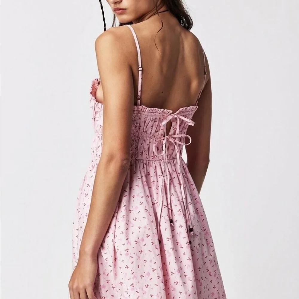 Free People Blush Pink Patterned Mini Dress - Picture 2 of 2